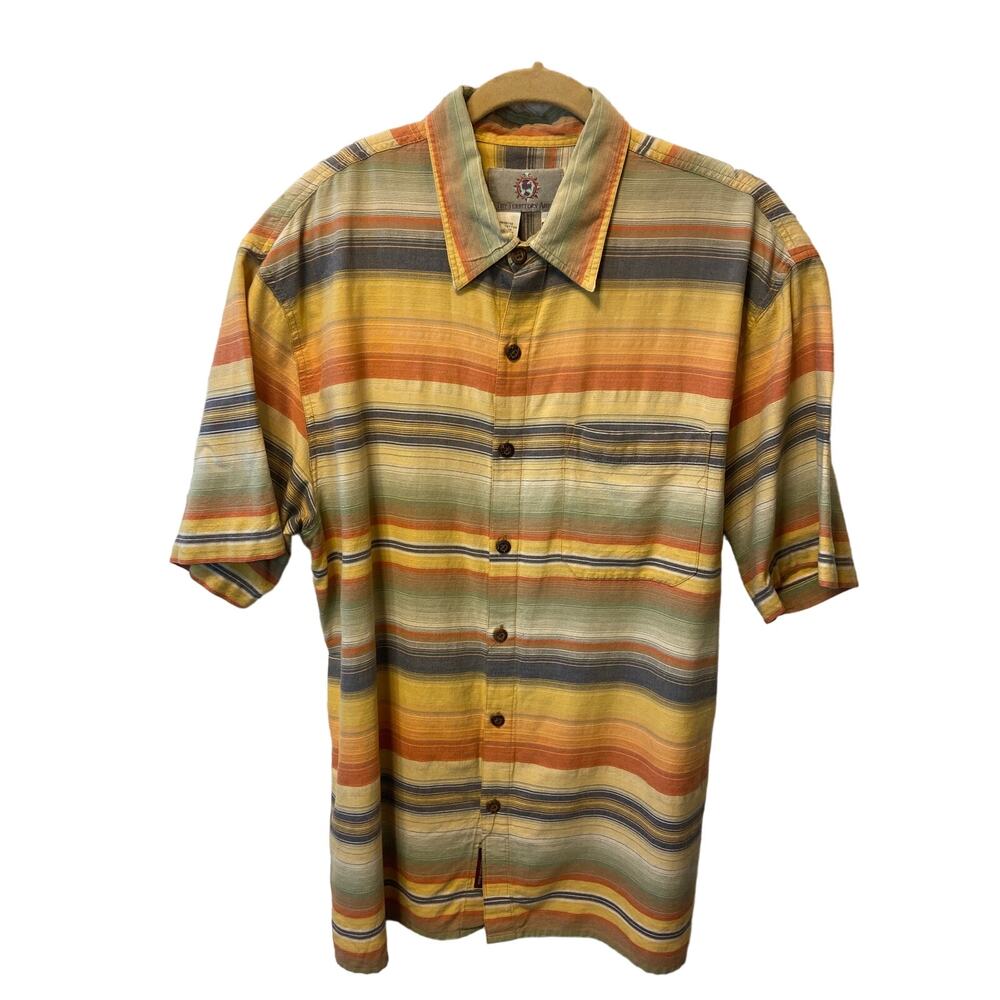 The Territory Ahead, Men's Orange/Yellow Blue Stripe S/S, Size L